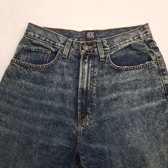 Urban Outfitters BDG Jeans Womens 29 Blue High Rise Baggy Skater Acid Distressed - Picture 3 of 12